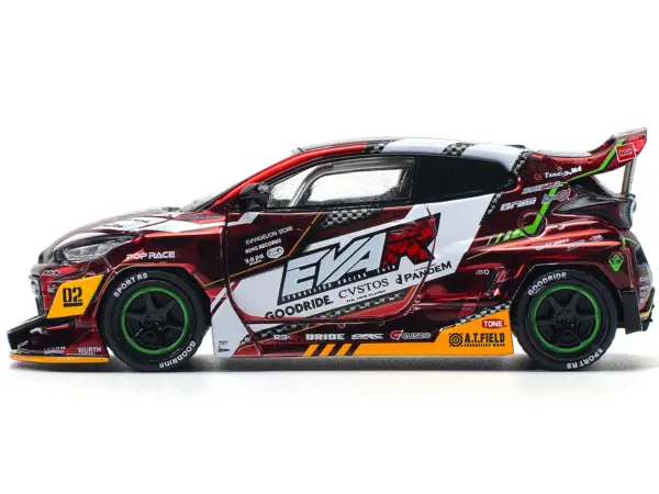 Toyota Goodride GR Yaris RHD (Right Hand Drive) "EVA RT Production Model-02" Red Metallic with Graphics 1/64 Diecast Model Car by Pop Race #2