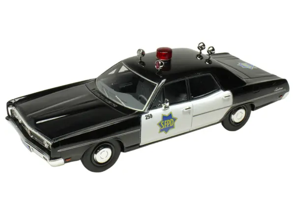 1970 Ford Custom Police Car "San Francisco Police Department" Black and White Limited Edition to 200 pieces Worldwide 1/43 Model Car by Goldvarg Collection #5
