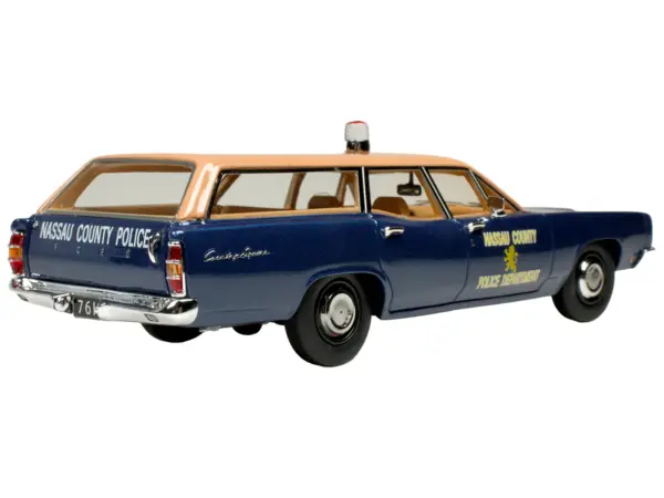 1970 Ford Country Squire Wagon Police Car "Nassau County Police Department" Blue and Tan Limited Edition to 200 pieces Worldwide 1/43 Model Car by Goldvarg Collection #4