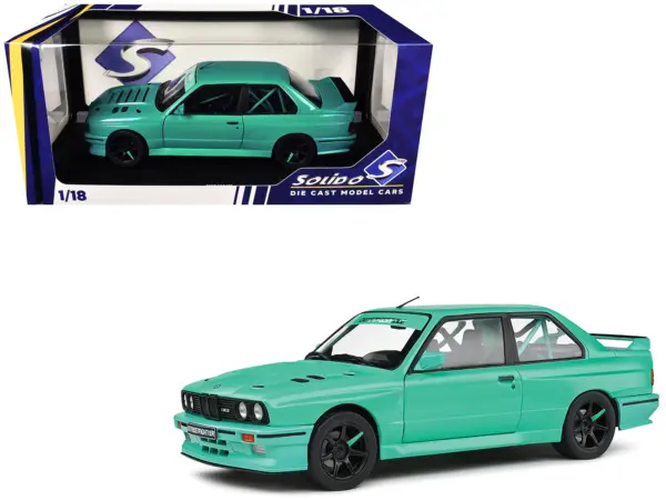 1990 BMW E30 M3 Custom "Drift Missile" Blue 1/18 Diecast Model Car by Solido #1