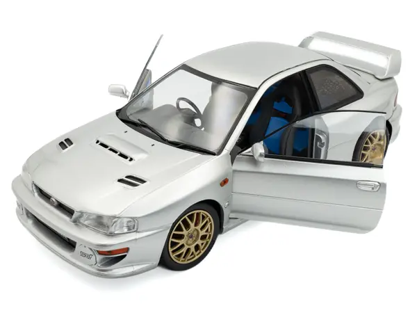 1998 Subaru Impreza 22B RHD (Right Hand Drive) Silver Metallic with Gold Wheels 1/18 Diecast Model Car by Solido #2