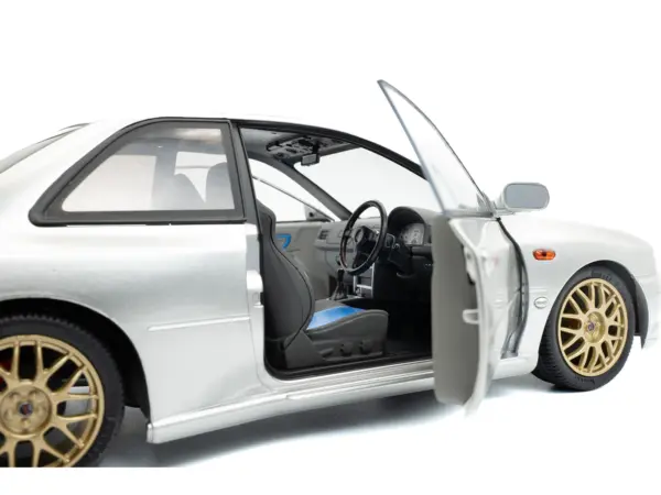 1998 Subaru Impreza 22B RHD (Right Hand Drive) Silver Metallic with Gold Wheels 1/18 Diecast Model Car by Solido #3