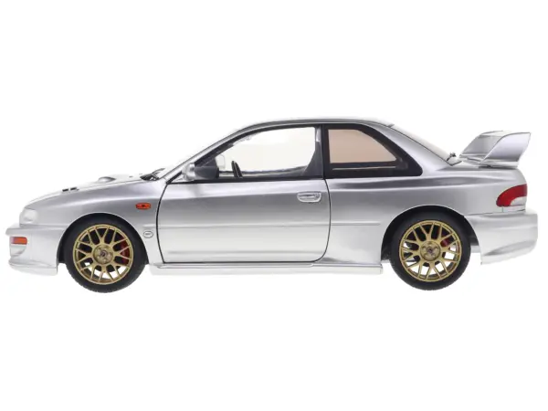 1998 Subaru Impreza 22B RHD (Right Hand Drive) Silver Metallic with Gold Wheels 1/18 Diecast Model Car by Solido #4