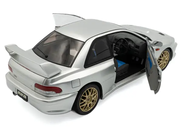 1998 Subaru Impreza 22B RHD (Right Hand Drive) Silver Metallic with Gold Wheels 1/18 Diecast Model Car by Solido #5