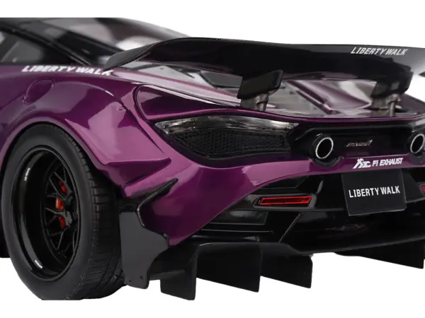 McLaren 720S "LB-Works" Purple Metallic with Black Top 1/18 Model Car by Top Speed #4