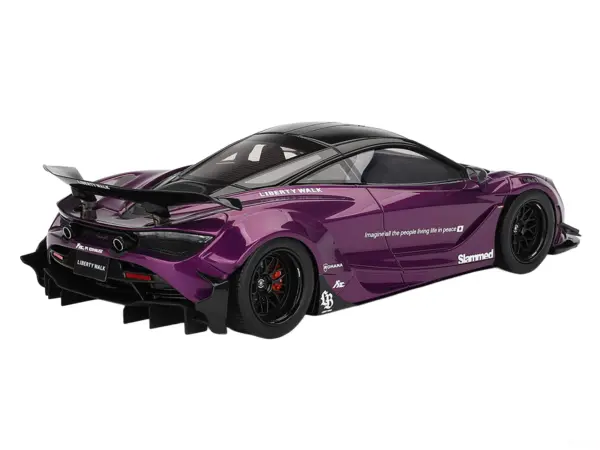 McLaren 720S "LB-Works" Purple Metallic with Black Top 1/18 Model Car by Top Speed #5