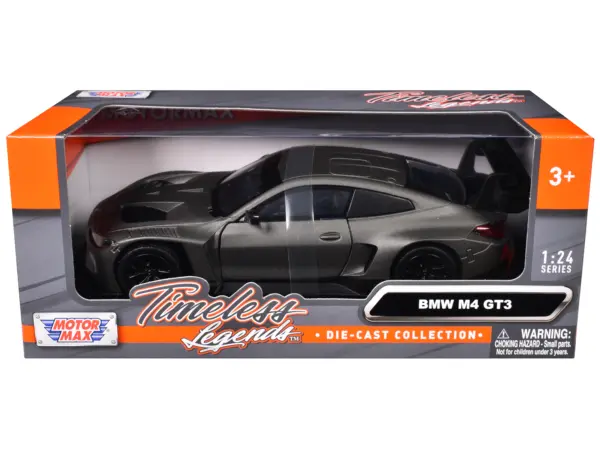 BMW M4 GT3 Matt Black "Timeless Legends" Series 1/24 Diecast Model Car by Motormax #3