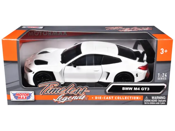 BMW M4 GT3 White "Timeless Legends" Series 1/24 Diecast Model Car by Motormax #3
