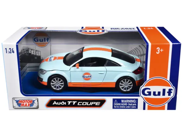 Audi TT Coupe "Gulf Oil" Light Blue with Orange Stripes "Gulf Die-Cast Collection" 1/24 Diecast Model Car by Motormax #3