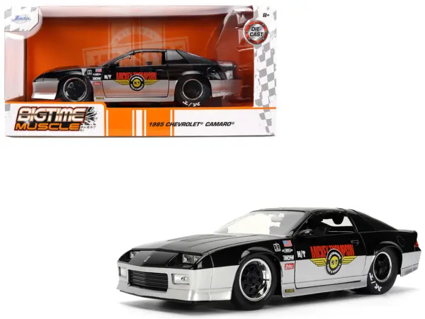 1985 Chevrolet Camaro Z28 "Mickey Thompson" Black and Silver Metallic "Bigtime Muscle" Series 1/24 Diecast Model Car by Jada #1
