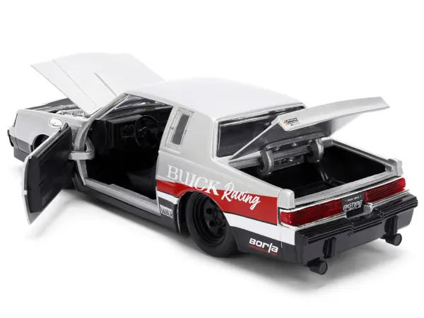 1987 Buick Grand National #7 "Buick Racing" Matt Silver Metallic with Red and Black Stripes "Bigtime Muscle" Series 1/24 Diecast Model by Jada #4
