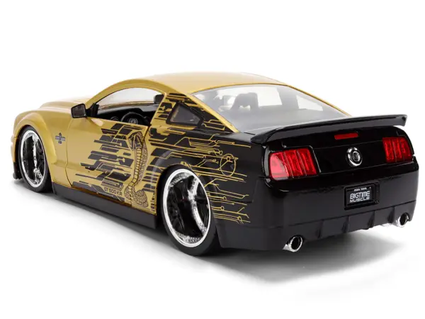 2008 Ford Shelby Mustang GT-500KR Gold Metallic and Black with Graphics "Bigtime Muscle" Series 1/24 Diecast Model Car by Jada #5