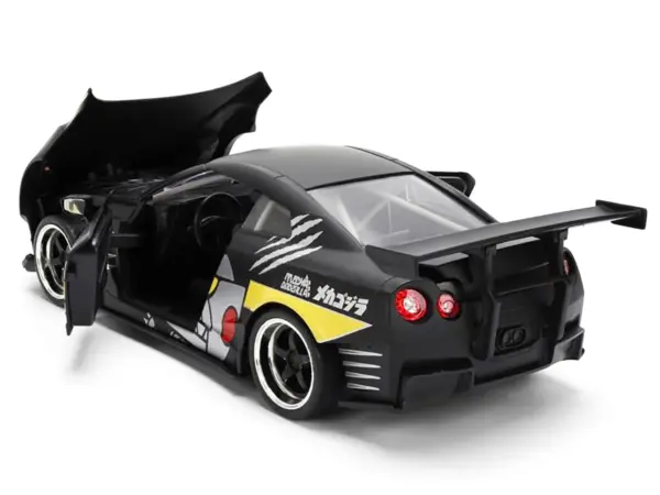2009 Nissan GT-R (R35) Ben Sopra Matt Black with "Mechagodzilla" Graphics "Hollywood Rides" Series 1/24 Diecast Model Car by Jada #4