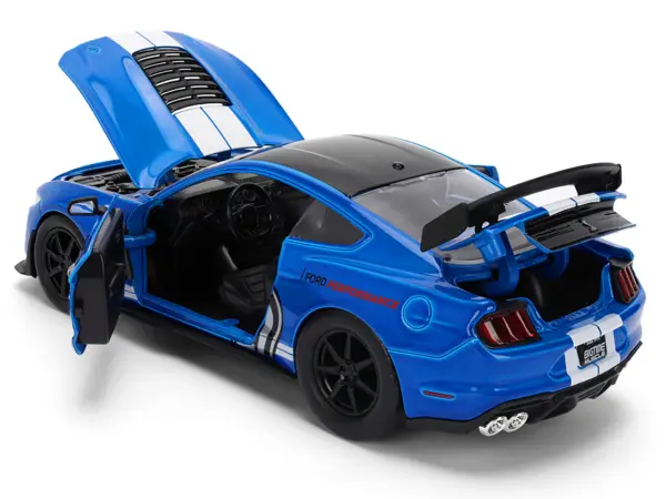2020 Ford Mustang Shelby GT500 #65 "Ford Performance" Blue with Black Top and White Stripes "Bigtime Muscle" Series 1/24 Diecast Model Car by Jada #4