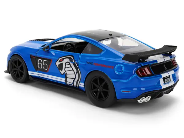 2020 Ford Mustang Shelby GT500 #65 "Ford Performance" Blue with Black Top and White Stripes "Bigtime Muscle" Series 1/24 Diecast Model Car by Jada #5