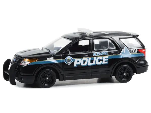 2013 Ford Police Interceptor Utility "Kehoe Police Department Kehoe Colorado" Black with White Stripes "Cold Pursuit" (2019) Movie 1/43 Diecast Model Car by Greenlight #3