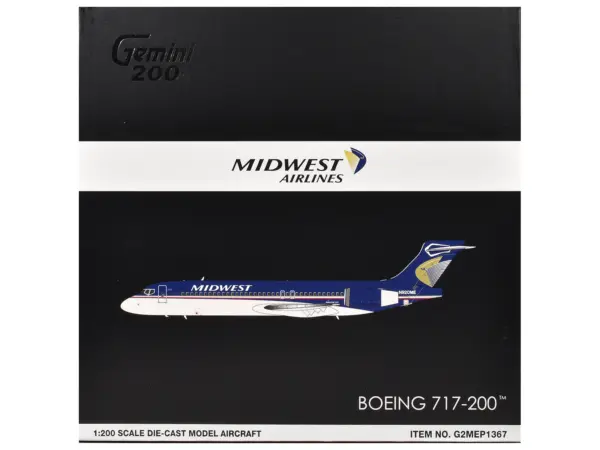 Boeing 717-200 Commercial Aircraft "Midwest Airlines" (N920ME) Blue and White "Gemini 200" Series 1/200 Diecast Model Airplane by GeminiJets #3