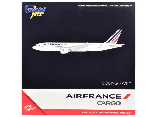 Boeing 777F Commercial Aircraft "Air France Cargo" (F-GUOC) White with Red and Blue Striped Tail 1/400 Diecast Model Airplane by GeminiJets #3