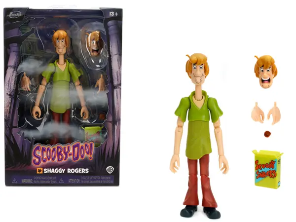 Shaggy Rogers 6.5" Moveable Figure with Accessories and Alternate Head and Hands "Scooby-Doo!" Franchise Model by Jada #1