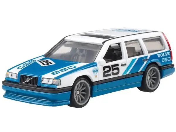 Volvo 850 Estate Wagon #25 Blue and White "Fast Wagons" Series Diecast Model Car by Hot Wheels #2