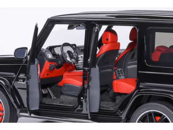 2019 Mercedes-Benz AMG G63 Black with Red Interior 1/18 Model Car by Autoart #4