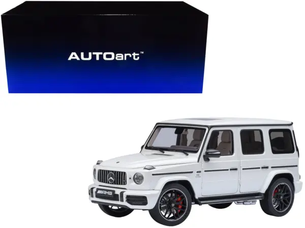 2019 Mercedes-Benz AMG G63 Brilliant White Metallic 1/18 Model Car by Autoart #1