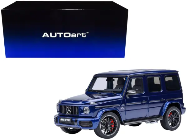 2019 Mercedes-Benz AMG G63 Brilliant Blue Metallic 1/18 Model Car by Autoart #1