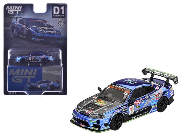 Nissan Silvia (S15) D-MAX RHD (Right Hand Drive) #46 Masao Suenaga "D-MAX Racing" "D1 Grand Prix" (2023) Limited Edition 1/64 Diecast Model Car by Mini GT #1