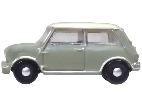 Mini Classic Tweed Gray with Cream Top 1/148 (N) Scale Diecast Model Car by Oxford Diecast #2