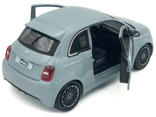 2023 Fiat 500e Light Blue 1/24 Diecast Model Car by Bburago #3