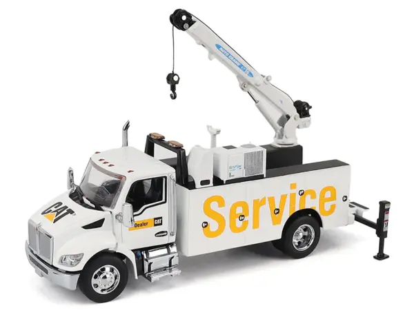 Kenworth T380 Auto-Crane Titan 85 Truck with Miller EnPak White "Transport Series" 1/50 Diecast Model by Diecast Masters #2