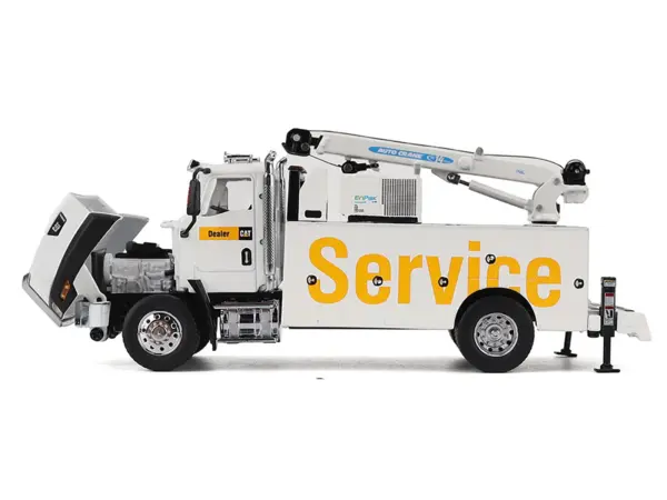 CAT Caterpillar CT660 Auto-Crane Titan 85 Truck with Miller EnPak White "Transport Series" 1/50 Diecast Model by Diecast Masters #3