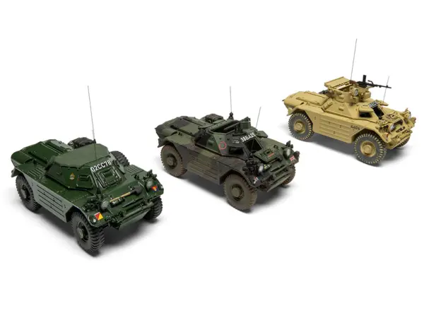 Level 2 Model Kit Ferret Scout Mk.1 Armored Car with 3 Scheme Options 1/35 Plastic Model Kit by Airfix #4
