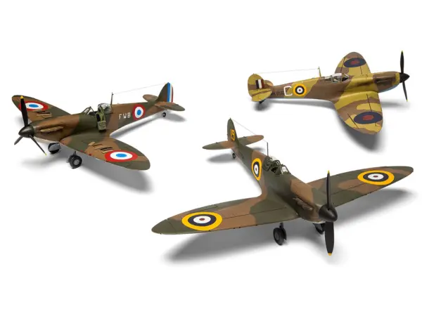 Level 2 Model Kit Supermarine Spitfire Mk.I Fighter Aircraft with 3 Scheme Options 1/48 Plastic Model Kit by Airfix #2
