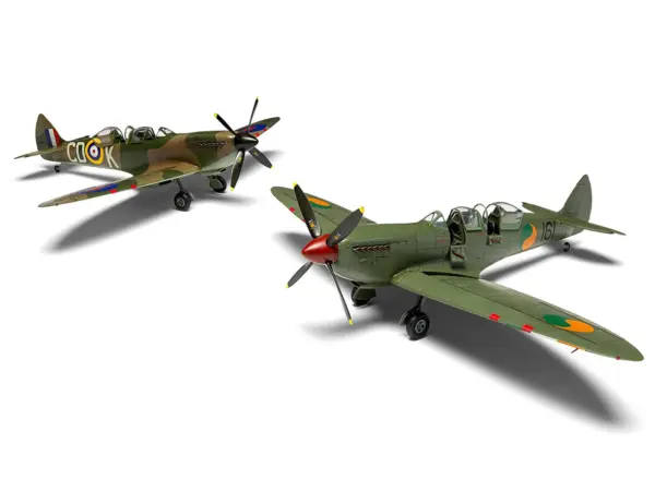 Level 2 Model Kit Supermarine Spitfire Tr.9 Fighter Aircraft with 2 Scheme Options 1/48 Plastic Model Kit by Airfix #2