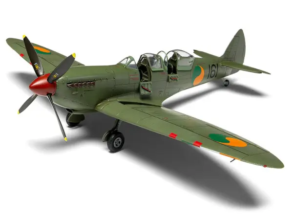 Level 2 Model Kit Supermarine Spitfire Tr.9 Fighter Aircraft with 2 Scheme Options 1/48 Plastic Model Kit by Airfix #3