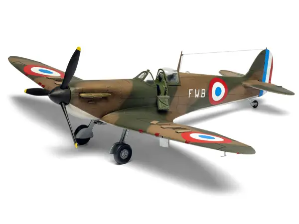 Level 2 Model Kit Supermarine Spitfire Mk.I Fighter Aircraft with 3 Scheme Options 1/48 Plastic Model Kit by Airfix #5