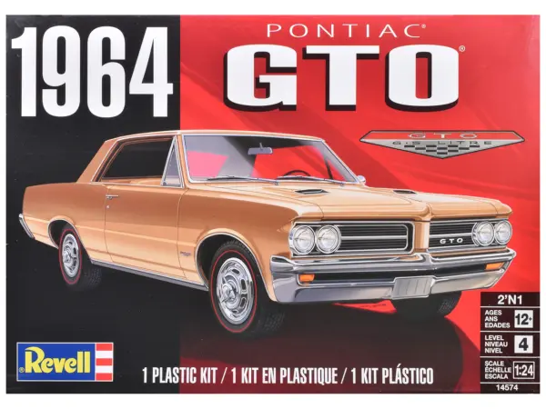 Level 4 Model Kit 1964 Pontiac GTO 2-in-1 Kit 1/24 Scale Model by Revell #1