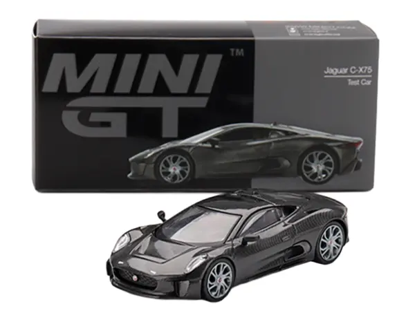 Jaguar C-X75 "Test Car" Black Carbon Limited Edition 1/64 Diecast Model Car by Mini GT #4