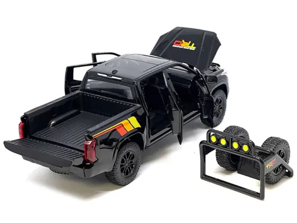 2023 Toyota Tundra TRD 4x4 Pickup Truck Black with TRD Stripes with Sunroof and Wheel Rack Limited Edition to 2400 pieces Worldwide 1/24 Diecast Model Car #2