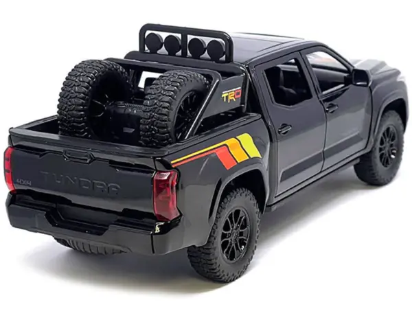 2023 Toyota Tundra TRD 4x4 Pickup Truck Black with TRD Stripes with Sunroof and Wheel Rack Limited Edition to 2400 pieces Worldwide 1/24 Diecast Model Car #3