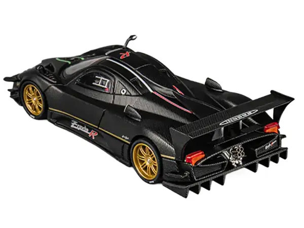 Pagani Zonda Revolucion Black Carbon with Extra Wheels 1/64 Diecast Model Car by CM Model #2