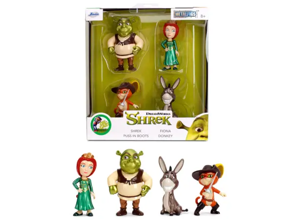 Set of 4 Diecast Figures "Shrek" (2001) Movie "Metalfigs" Series by Jada #1