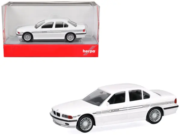 BMW Alpina B12 White 1/87 (HO) Plastic Model Car by Herpa #1