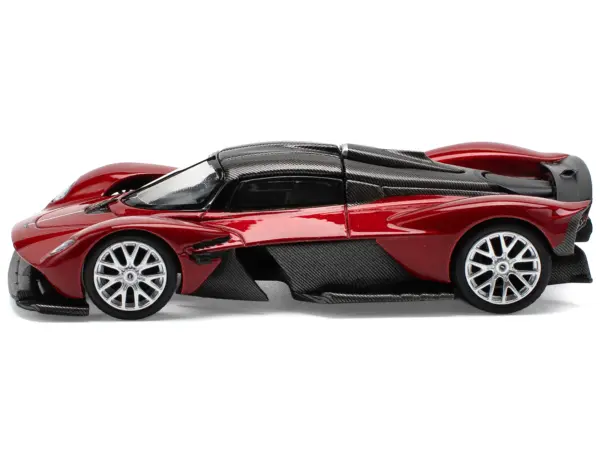Aston Martin Valkyrie Supernova Red Metallic with Carbon Top 1/64 Diecast Model Car by Pop Race #3