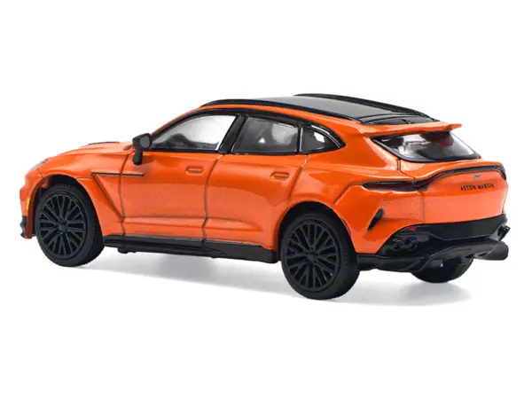 Aston Martin DBX 707 Cosmos Orange Metallic with Black Top 1/64 Diecast Model Car by Pop Race #3