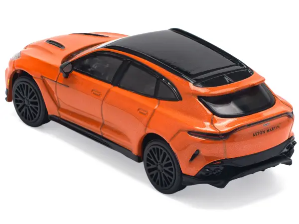 Aston Martin DBX 707 Cosmos Orange Metallic with Black Top 1/64 Diecast Model Car by Pop Race #5