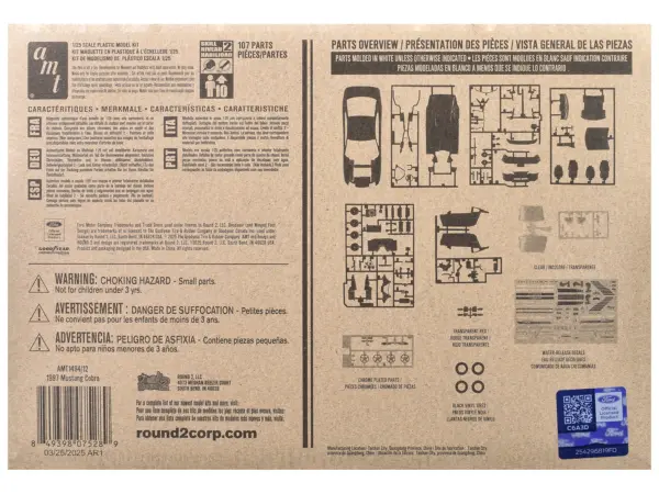 Skill 2 Model Kit 1997 Ford Mustang Cobra 1/25 Scale Model by AMT #4