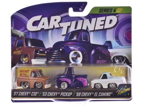"Kustoms" Series 4 Chevrolet Triple Pack Set of 3 Cars Diecast Model Cars by CarTuned #3
