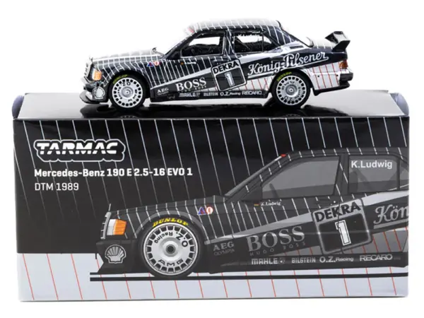 Mercedes-Benz 190 E 2.5-16 EVO 1 #1 Klaus Ludwig "Deutsche Tourenwagen Meisterschaft (DTM)" (1989) "Global64" Series 1/64 Diecast Model by Tarmac Works #3